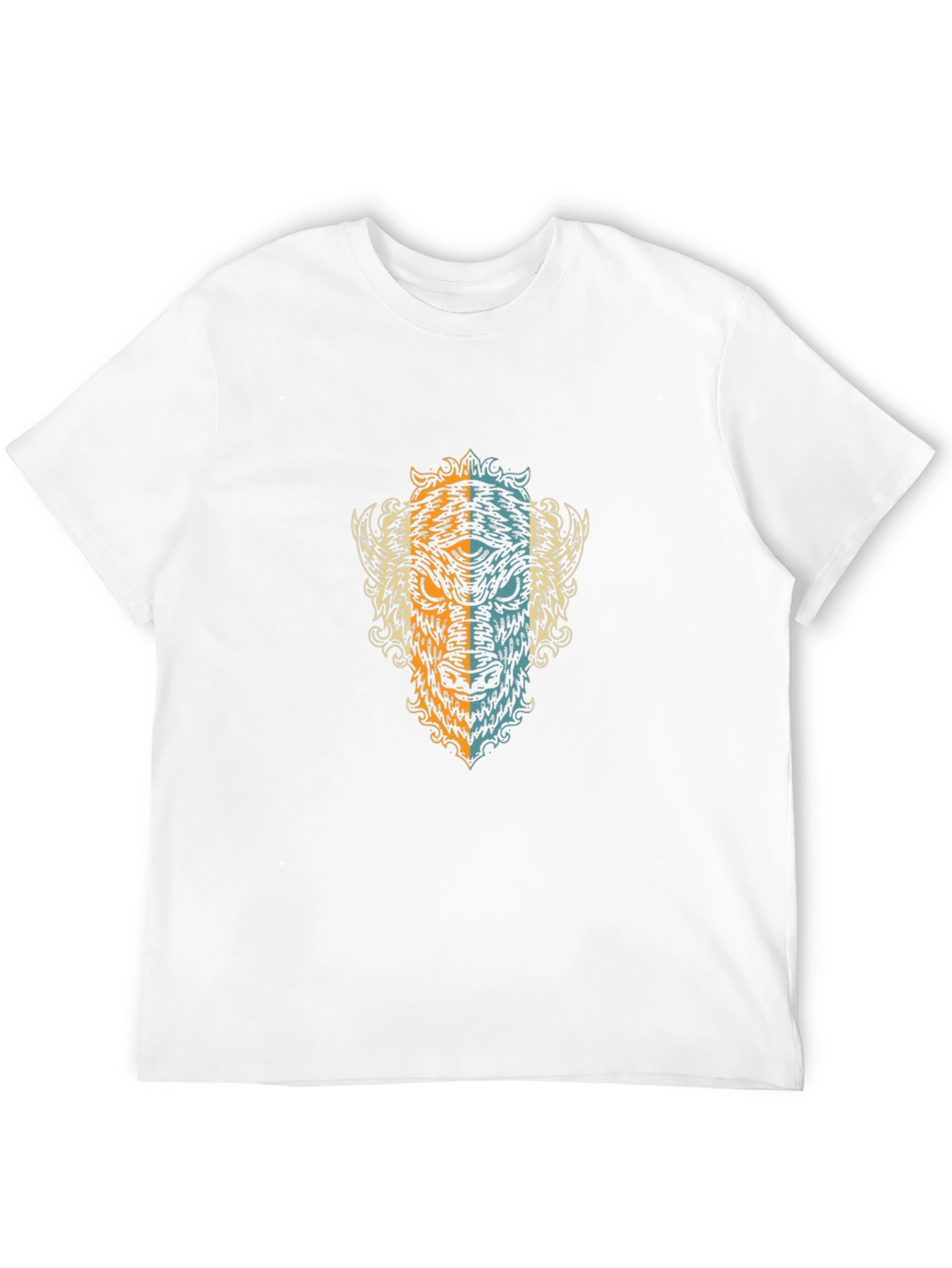 Cool Graphic Tee - Bison Head Design