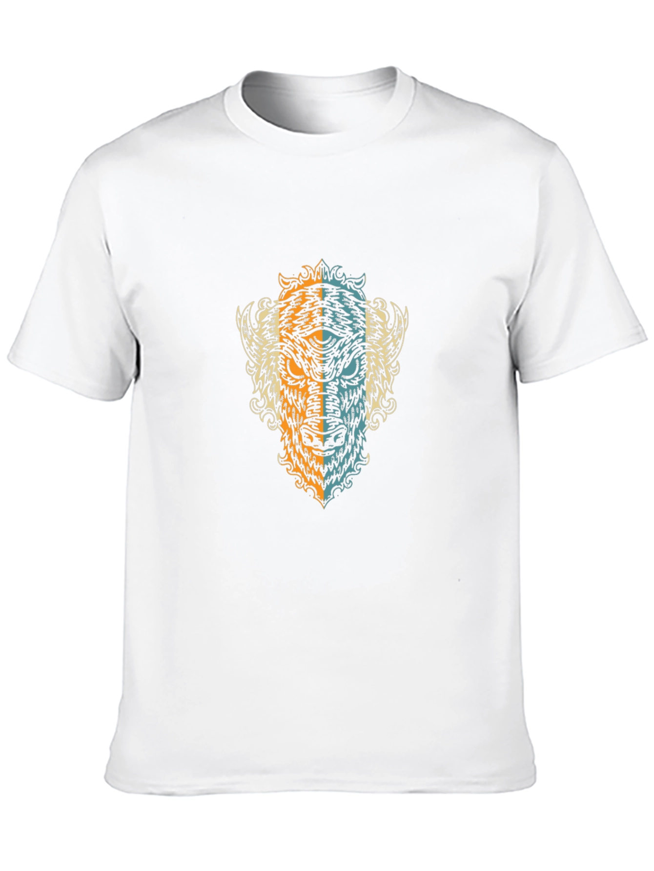 Cool Graphic Tee - Bison Head Design