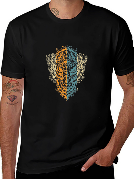 Cool Graphic Tee - Bison Head Design