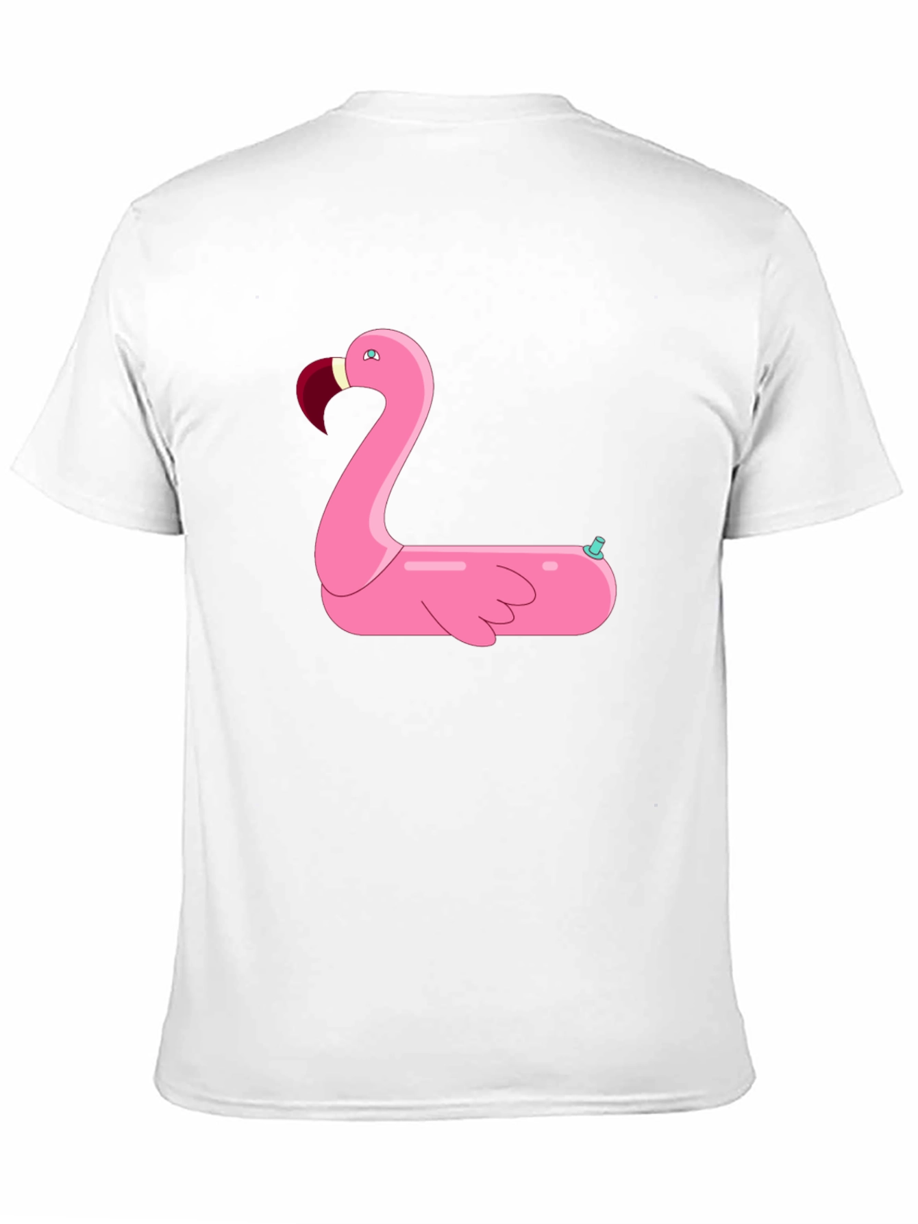 Black T-Shirt with Pink Flamingo Float Design