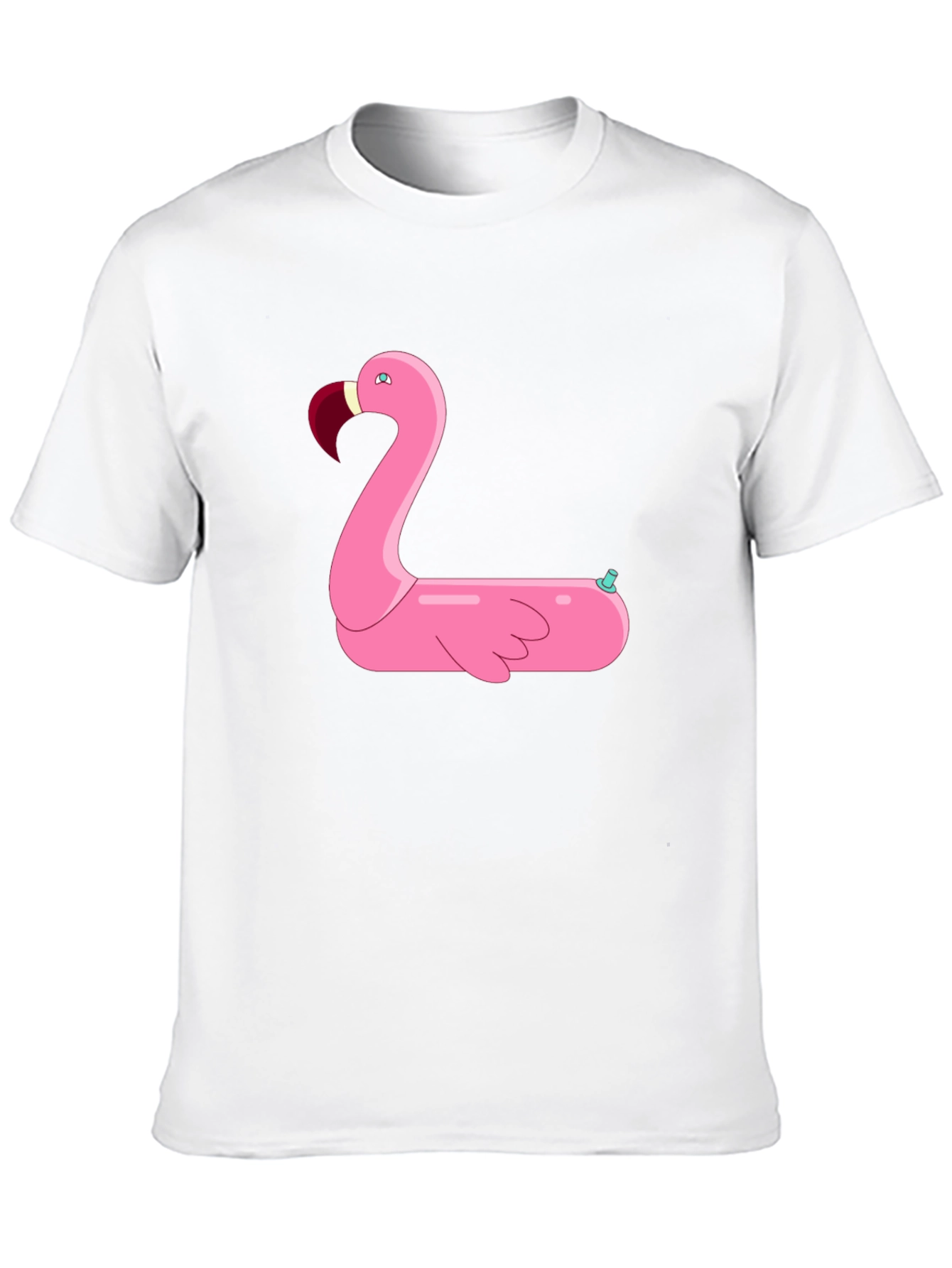 Black T-Shirt with Pink Flamingo Float Design