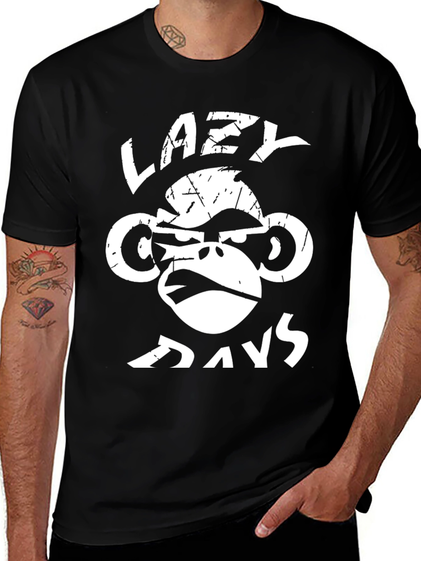 Lazy Monkey Days Graphic T-Shirt - Relaxed Fit