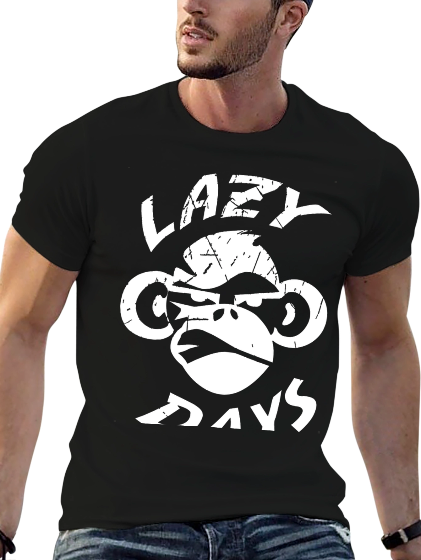 Lazy Monkey Days Graphic T-Shirt - Relaxed Fit