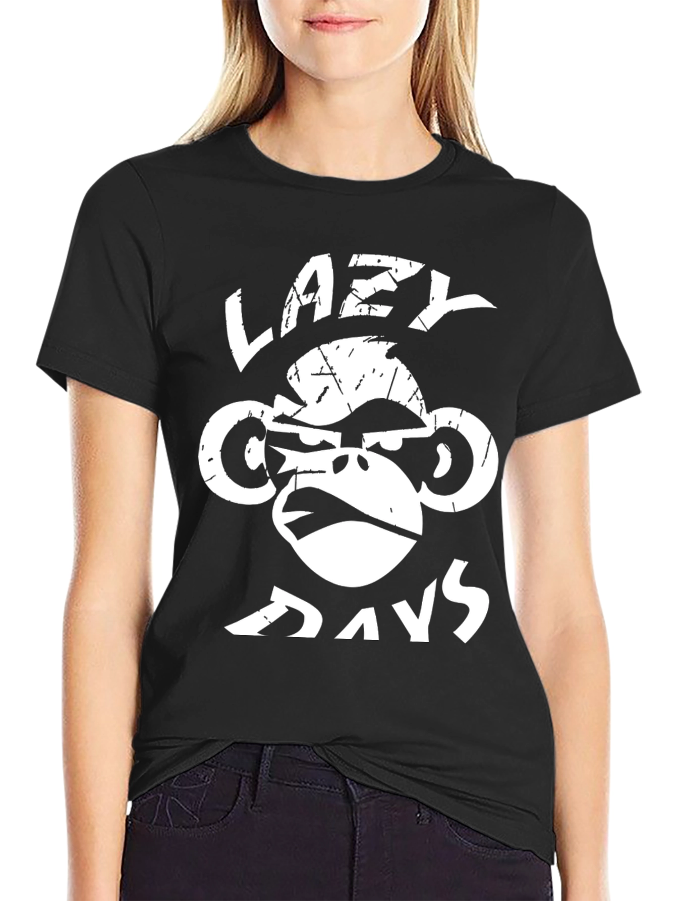 Lazy Monkey Days Graphic T-Shirt - Relaxed Fit