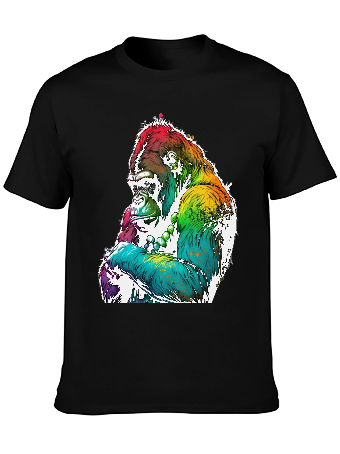 Rainbow Gorilla Graphic Tee - Mens Black T-Shirt