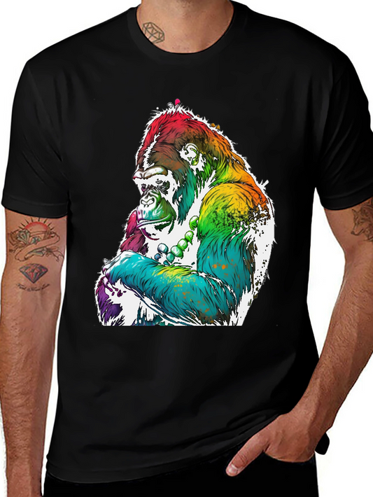 Rainbow Gorilla Graphic Tee - Mens Black T-Shirt