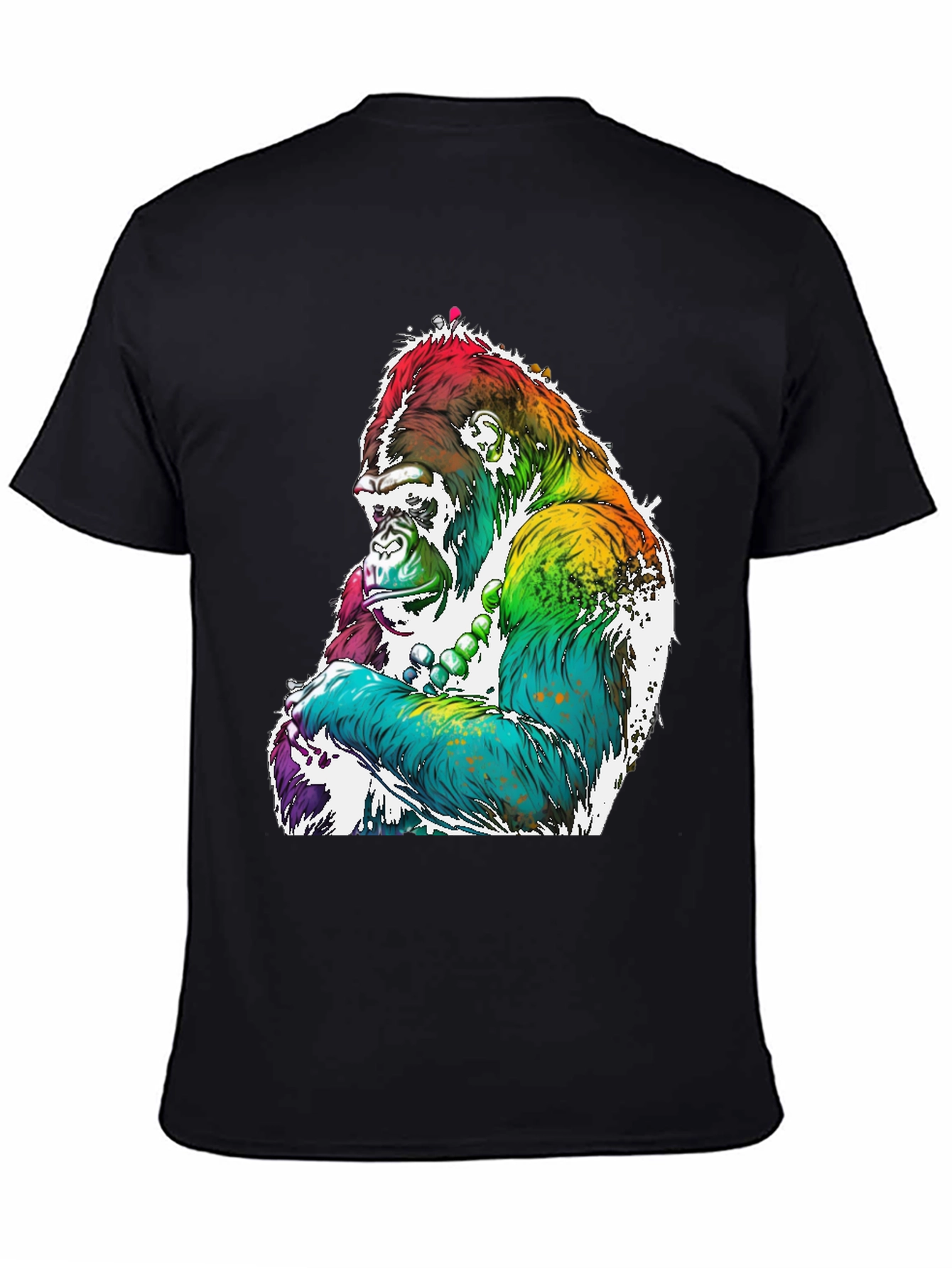 Rainbow Gorilla Graphic Tee - Mens Black T-Shirt