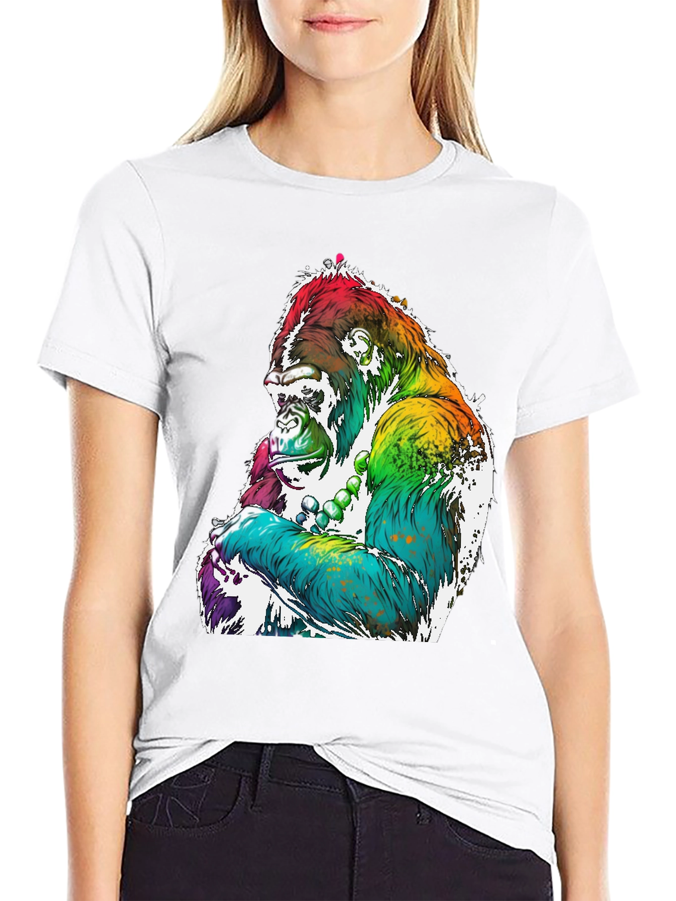 Rainbow Gorilla Graphic Tee - Mens Black T-Shirt