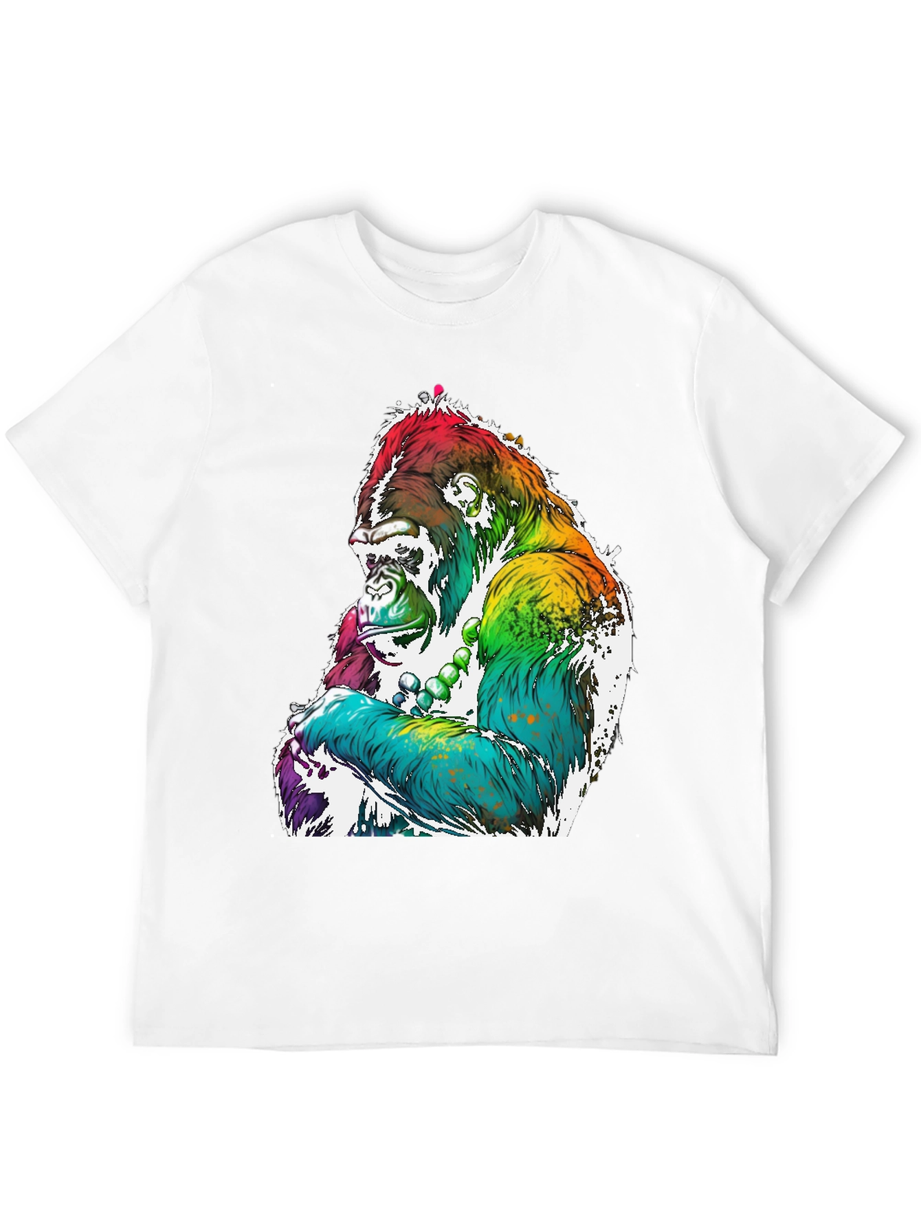 Rainbow Gorilla Graphic Tee - Mens Black T-Shirt