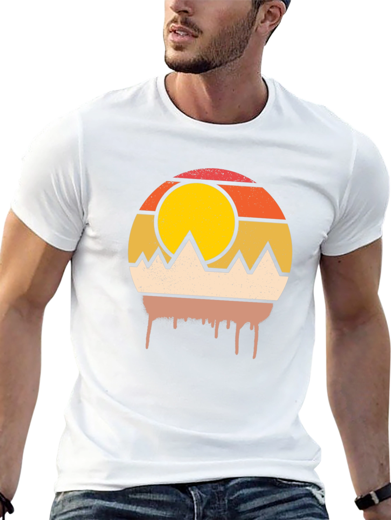 Retro Mountain Sunset Graphic Tee