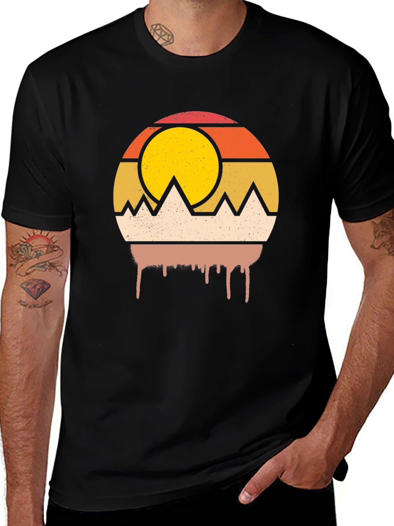 Retro Mountain Sunset Graphic Tee
