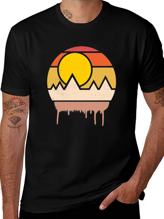 Retro Mountain Sunset Graphic Tee