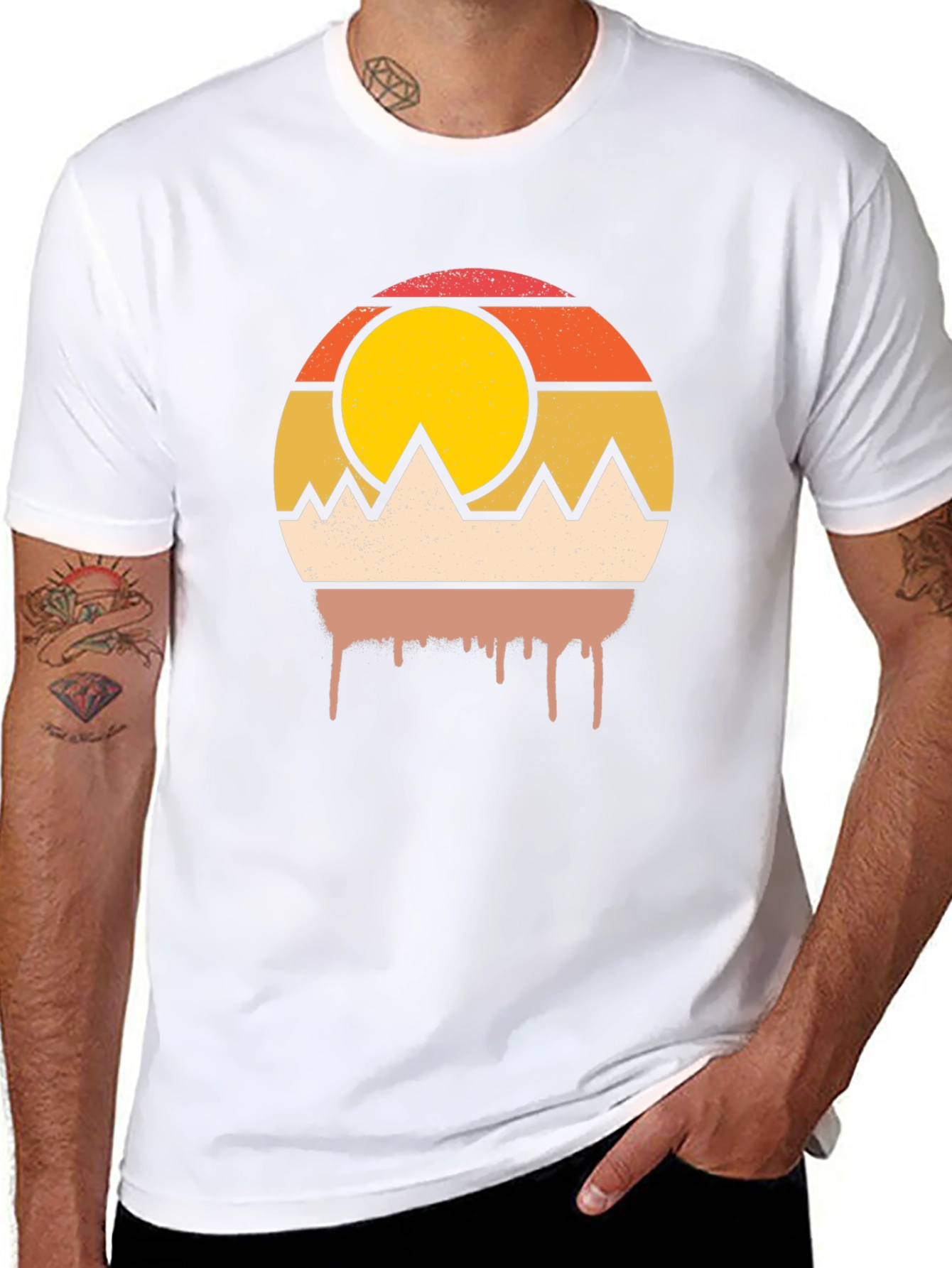 Retro Mountain Sunset Graphic Tee