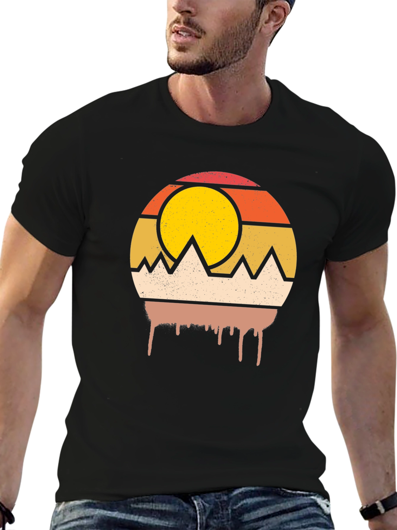Retro Mountain Sunset Graphic Tee