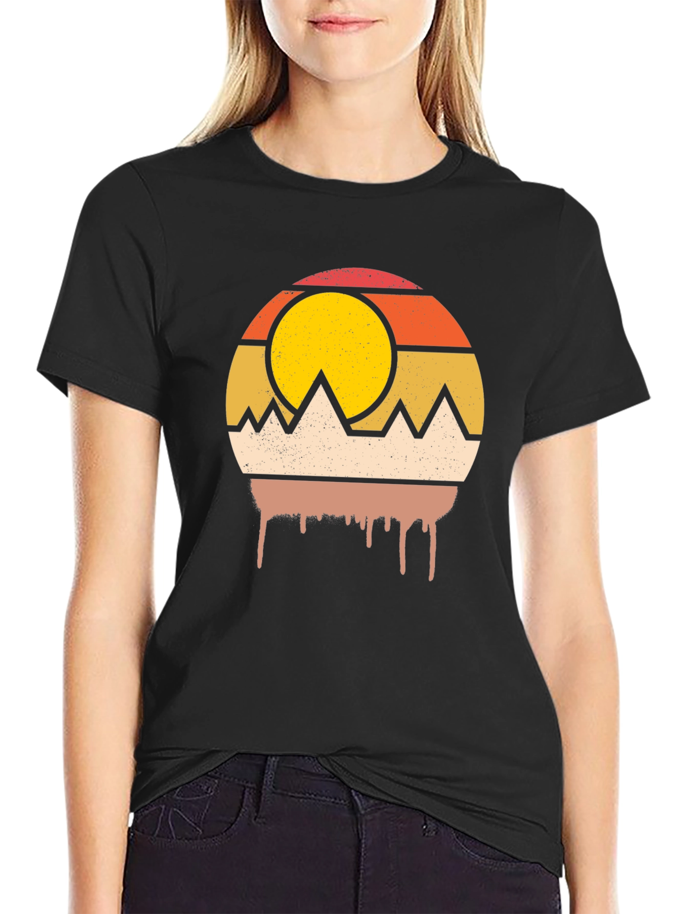 Retro Mountain Sunset Graphic Tee