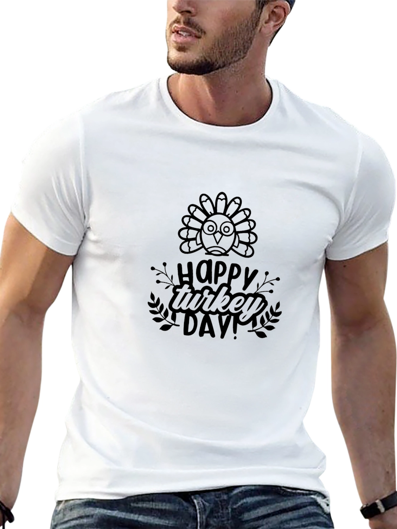 Happy Turkey Day Black T-Shirt
