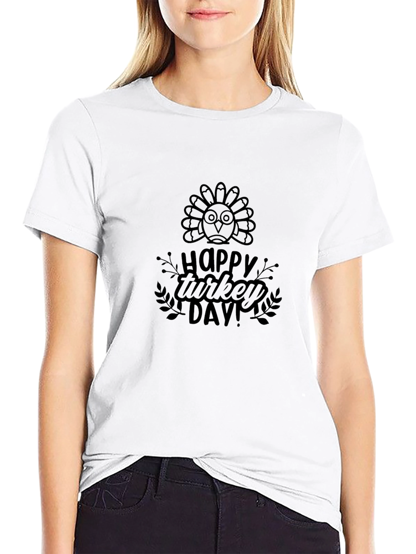 Happy Turkey Day Black T-Shirt