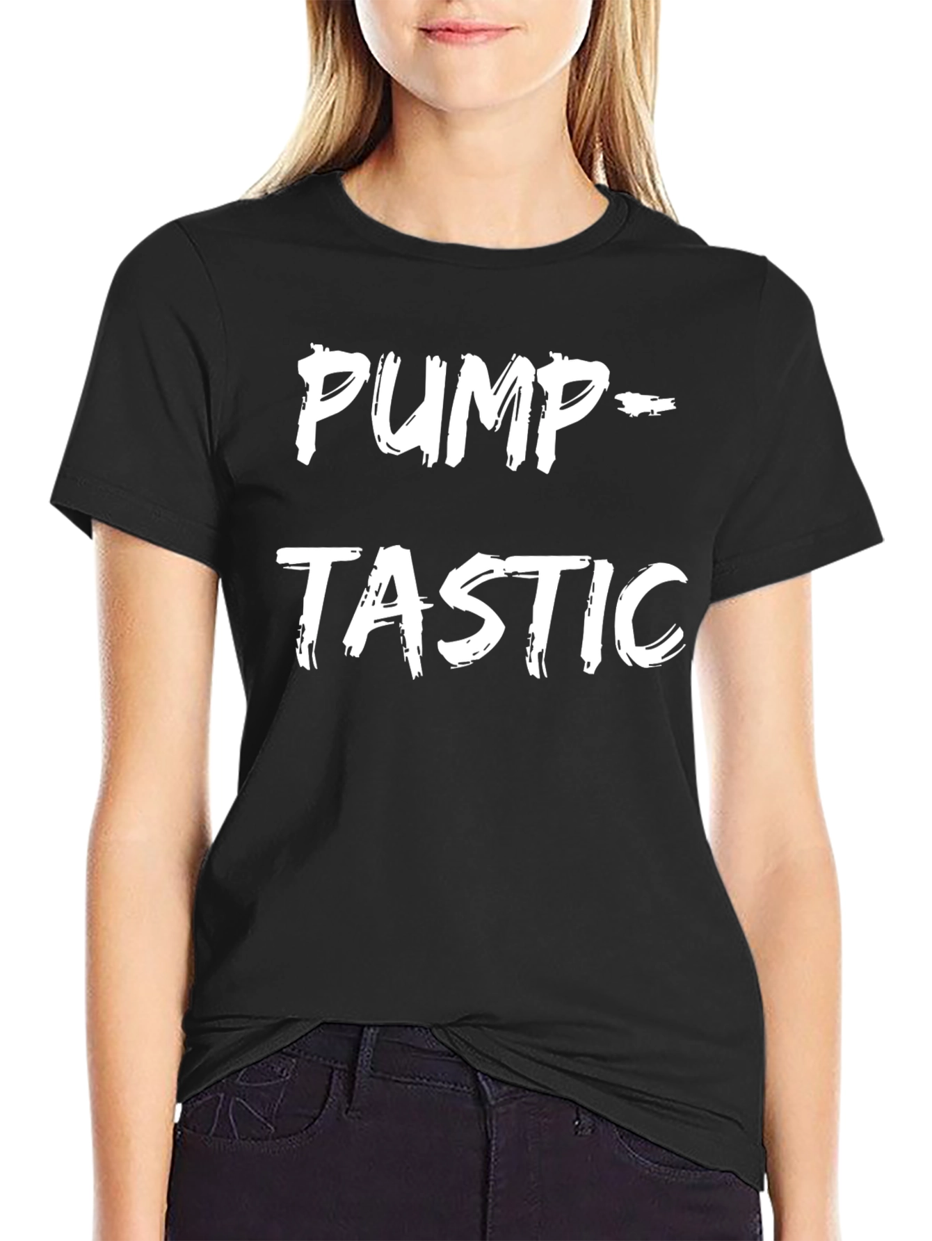 Pump-Tastic Graphic Tee - Black Cotton T-Shirt