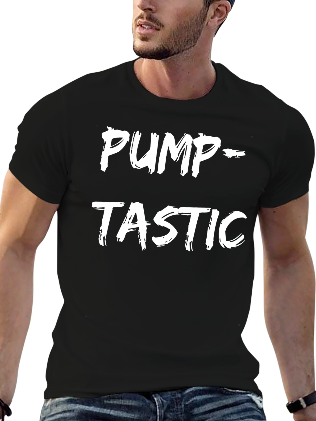 Pump-Tastic Graphic Tee - Black Cotton T-Shirt