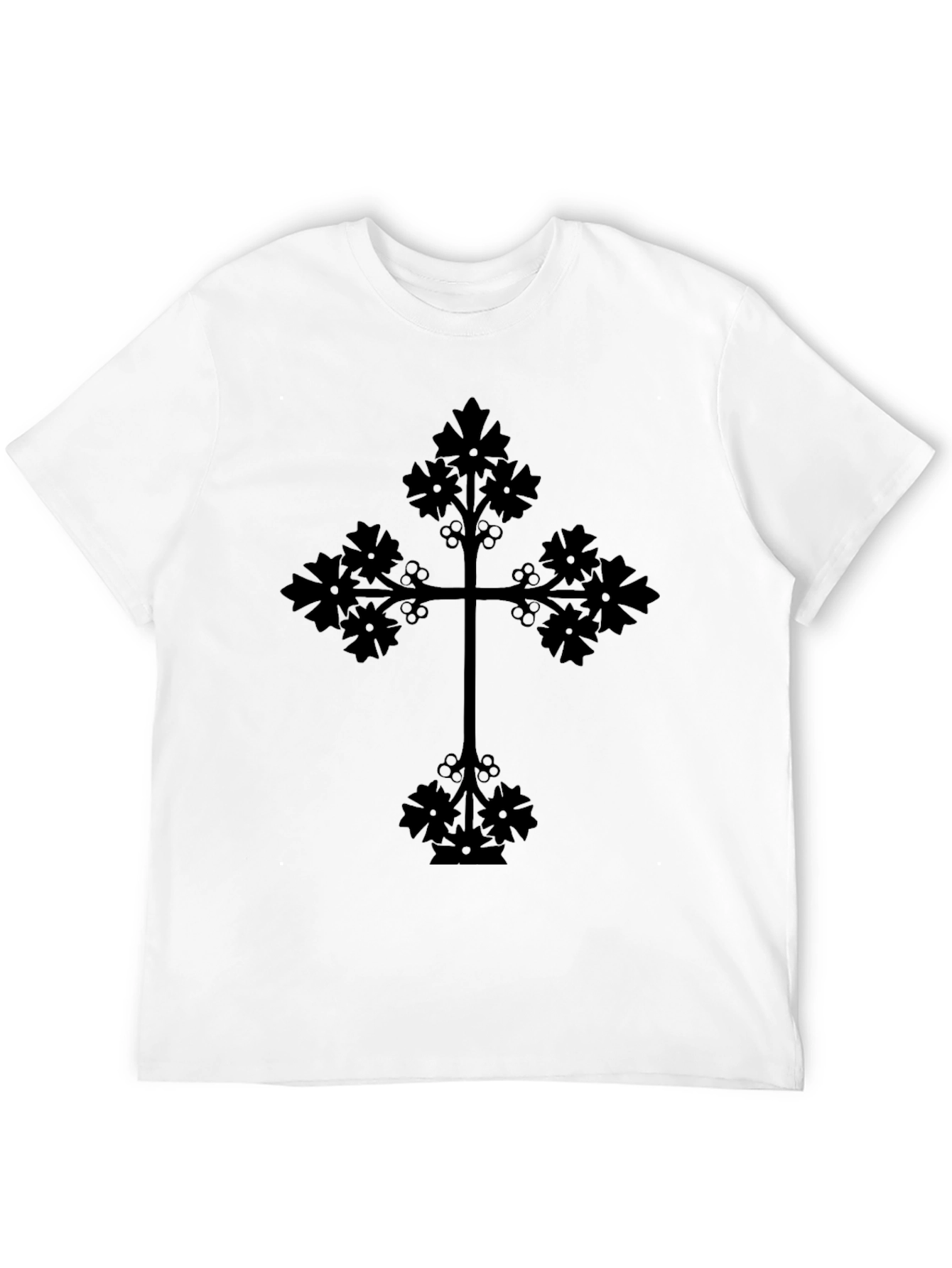 Ornate Cross Graphic Tee - Black Christian T-Shirt