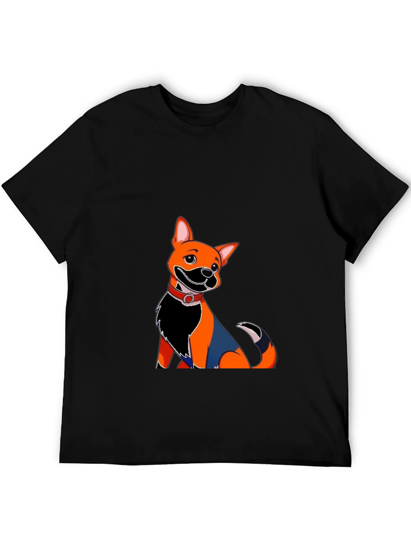 Dog Cartoon Graphic Black T-Shirt