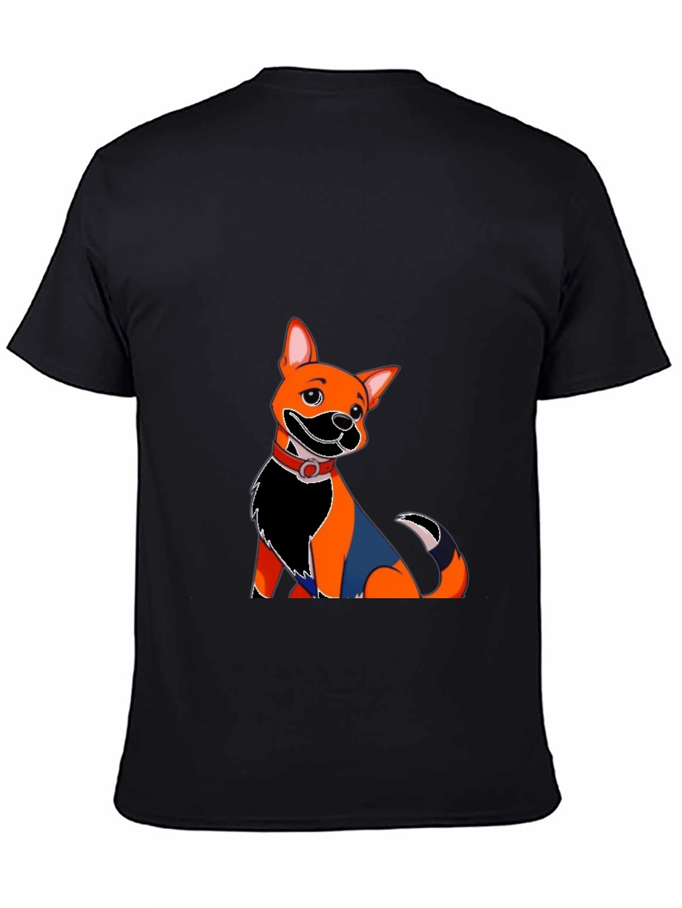 Dog Cartoon Graphic Black T-Shirt