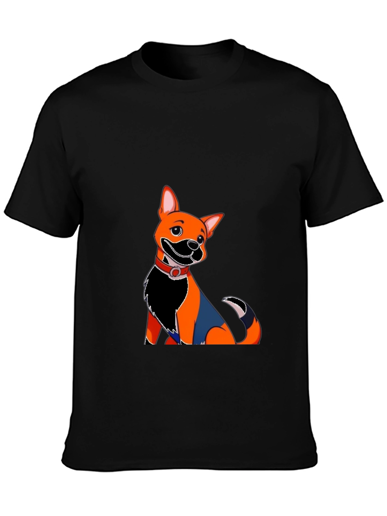 Dog Cartoon Graphic Black T-Shirt