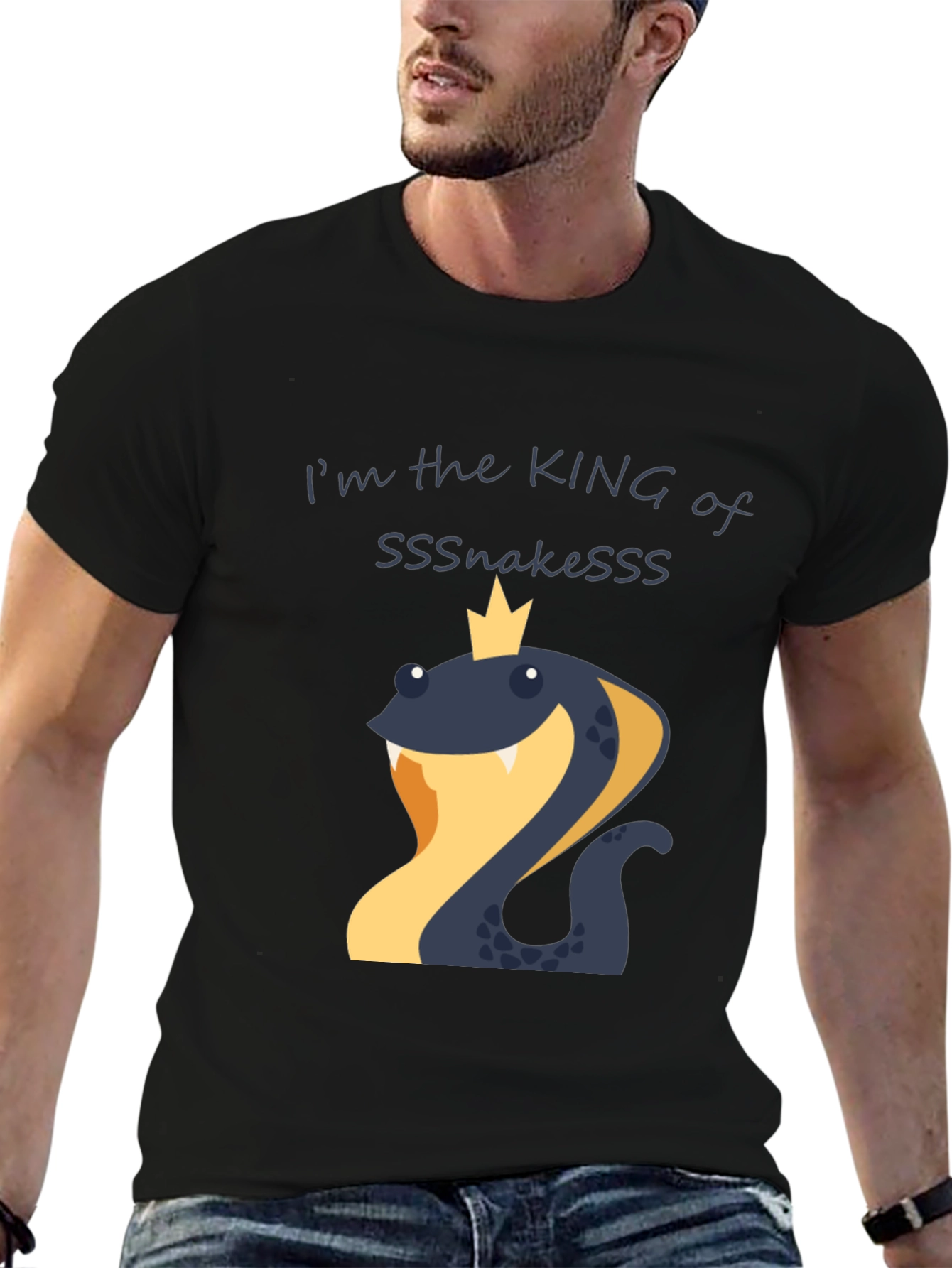 King of Snakes Graphic T-Shirt - Black Cotton Tee