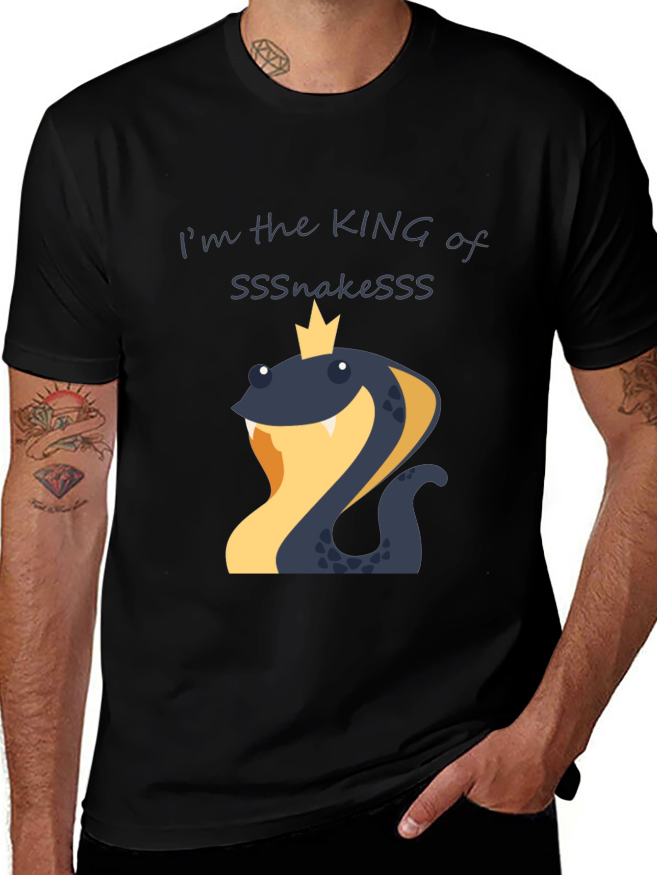 King of Snakes Graphic T-Shirt - Black Cotton Tee