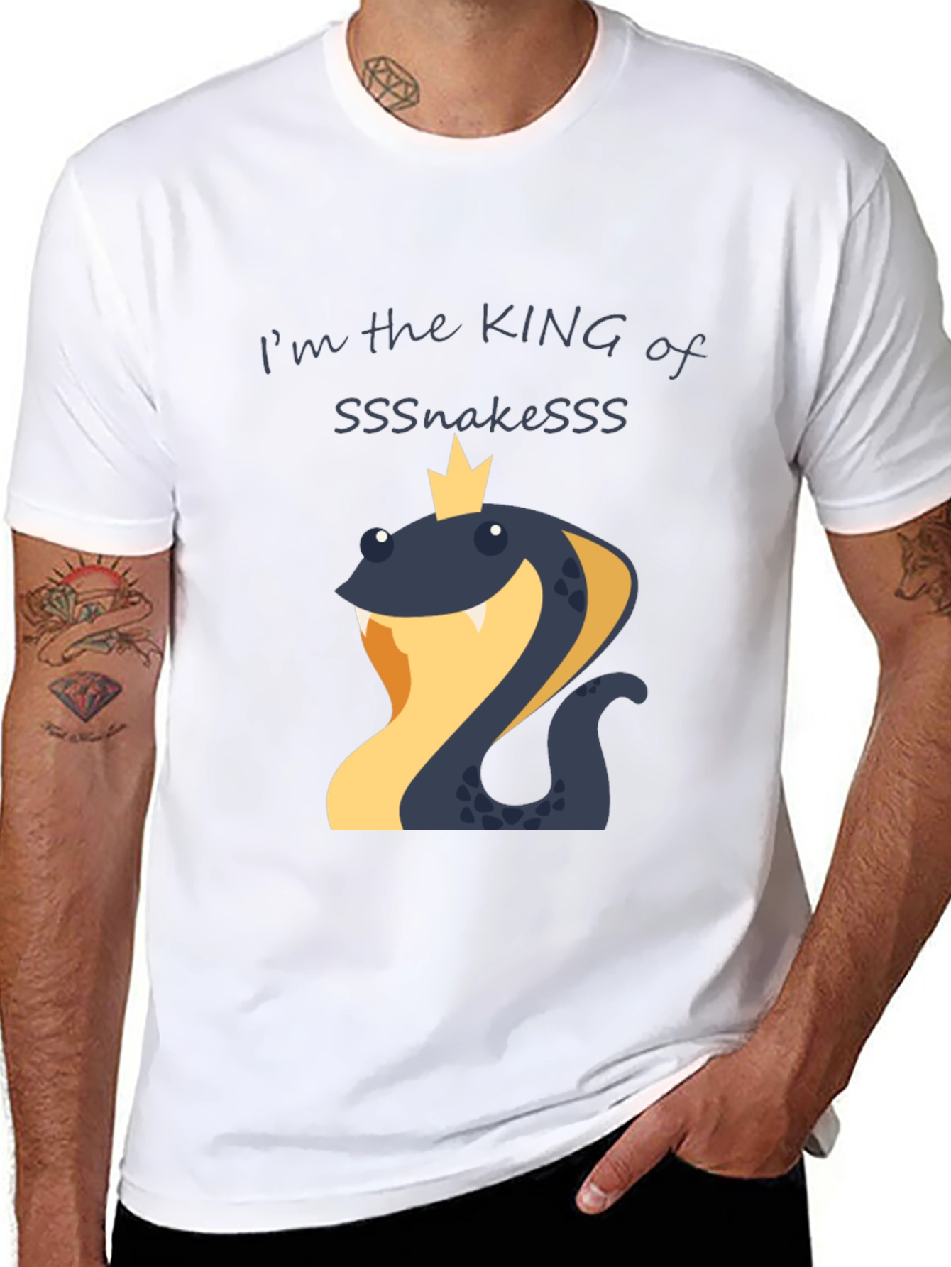 King of Snakes Graphic T-Shirt - Black Cotton Tee