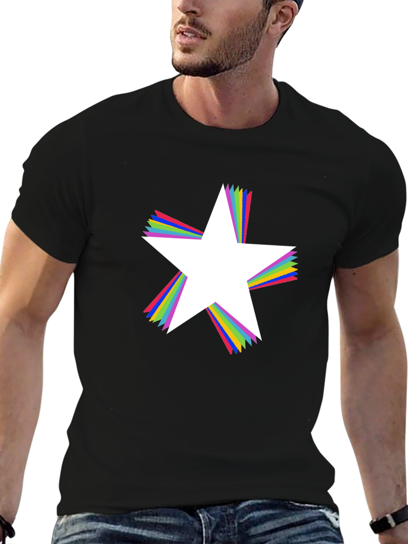Star Prism Black T-Shirt - Bold Graphic Tee