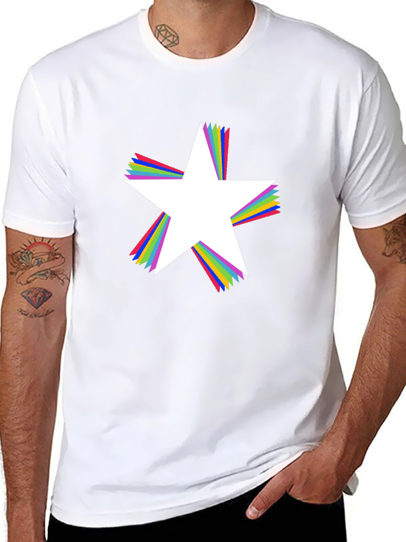 Star Prism Black T-Shirt - Bold Graphic Tee