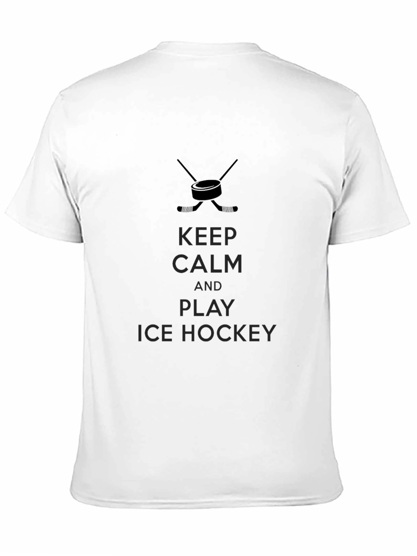 Keep Calm and Play Ice Hockey Black T-Shirt