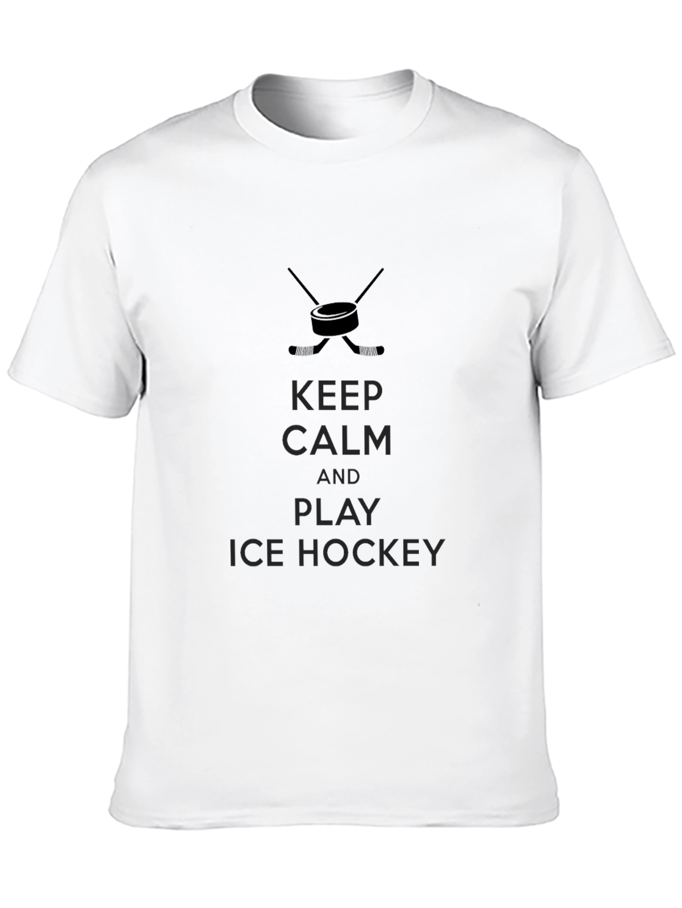 Keep Calm and Play Ice Hockey Black T-Shirt
