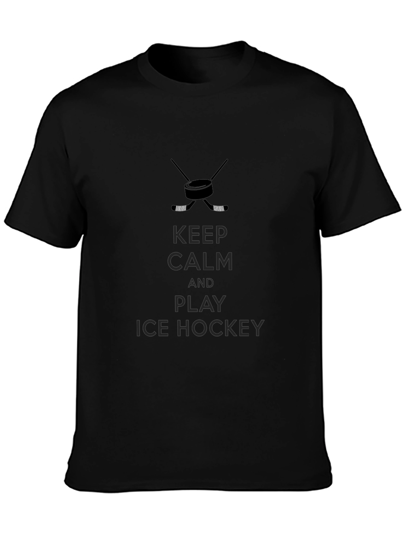 Keep Calm and Play Ice Hockey Black T-Shirt