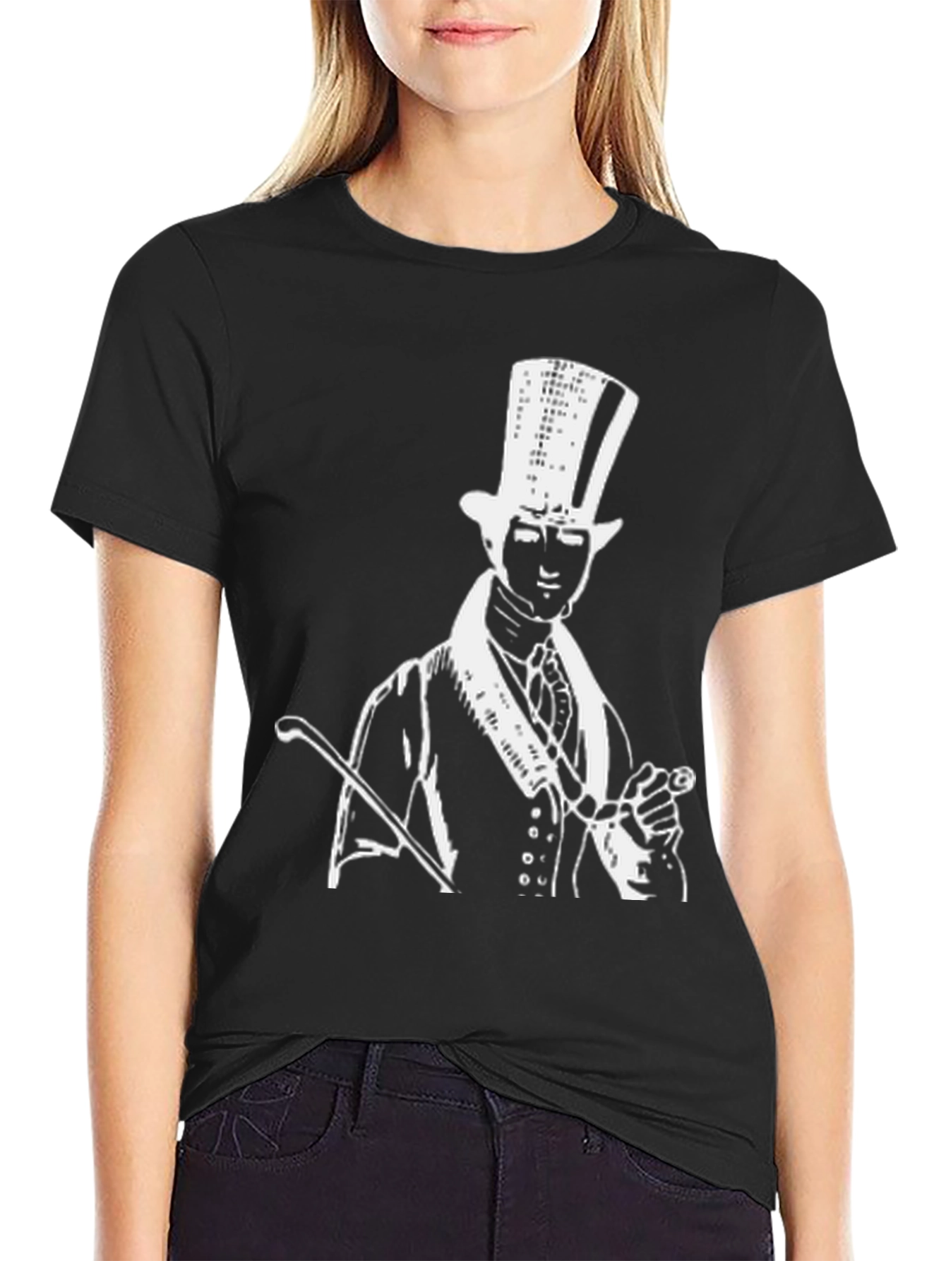 Top Hat Man Graphic Tee - Black