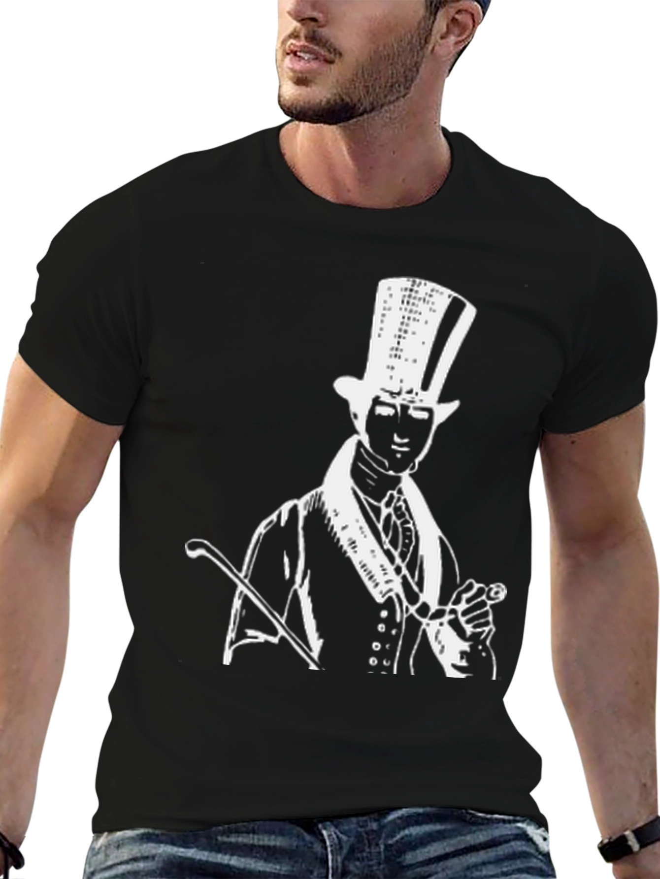 Top Hat Man Graphic Tee - Black