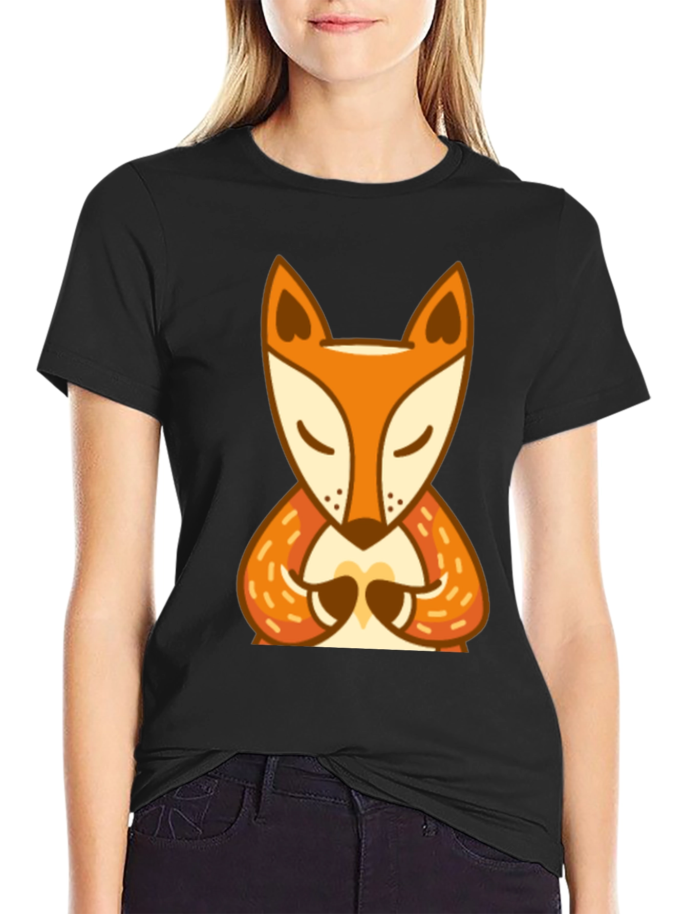 Zen Fox Graphic Tee - Meditating Animal Design