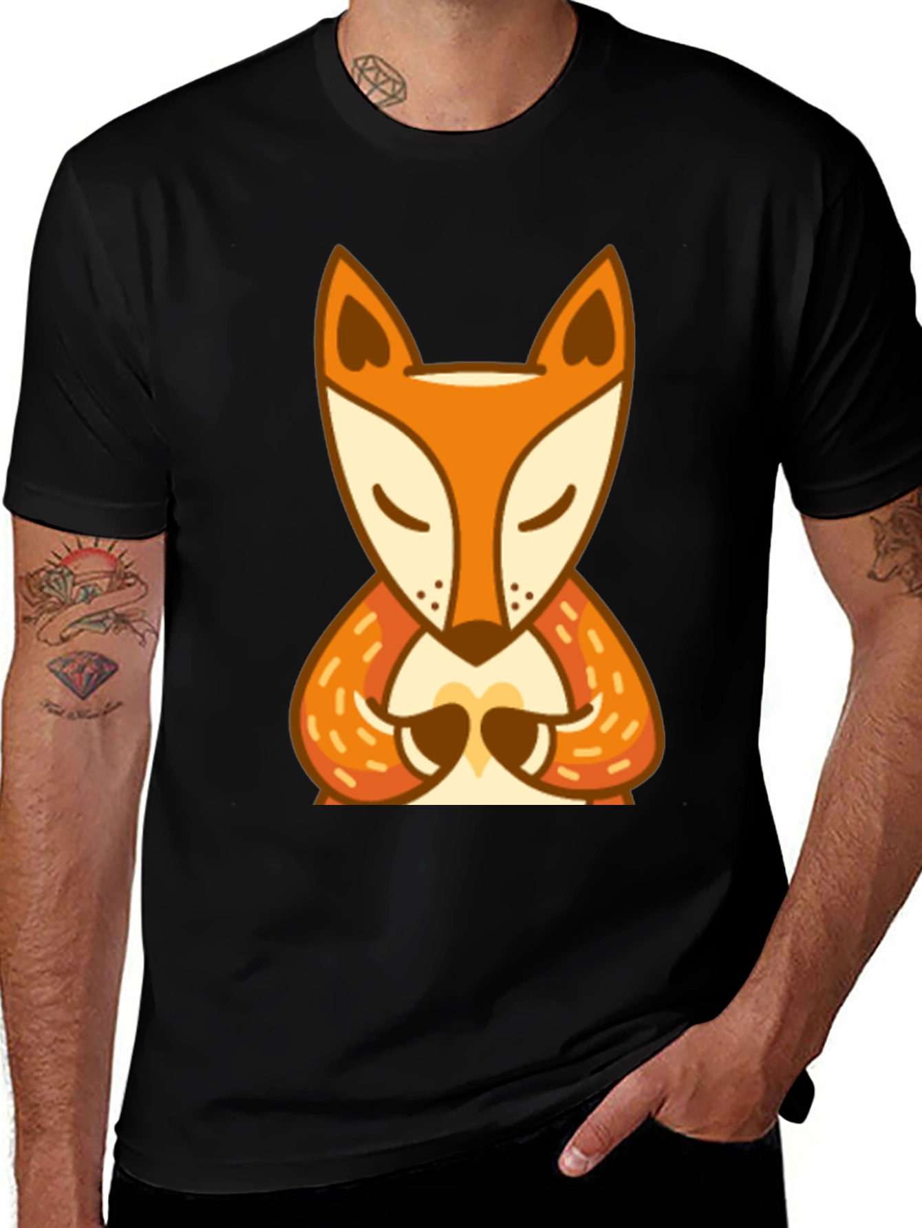 Zen Fox Graphic Tee - Meditating Animal Design