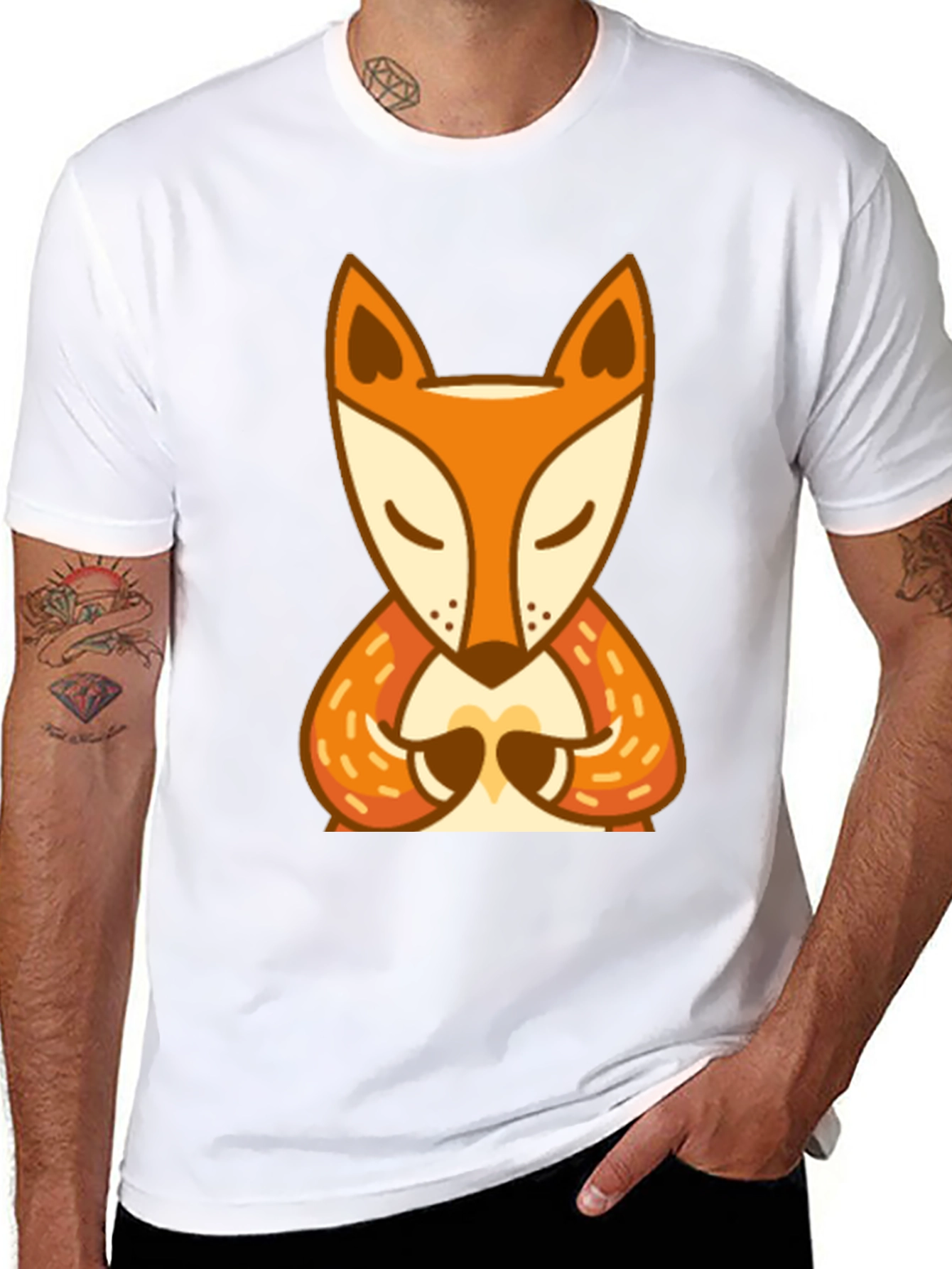 Zen Fox Graphic Tee - Meditating Animal Design