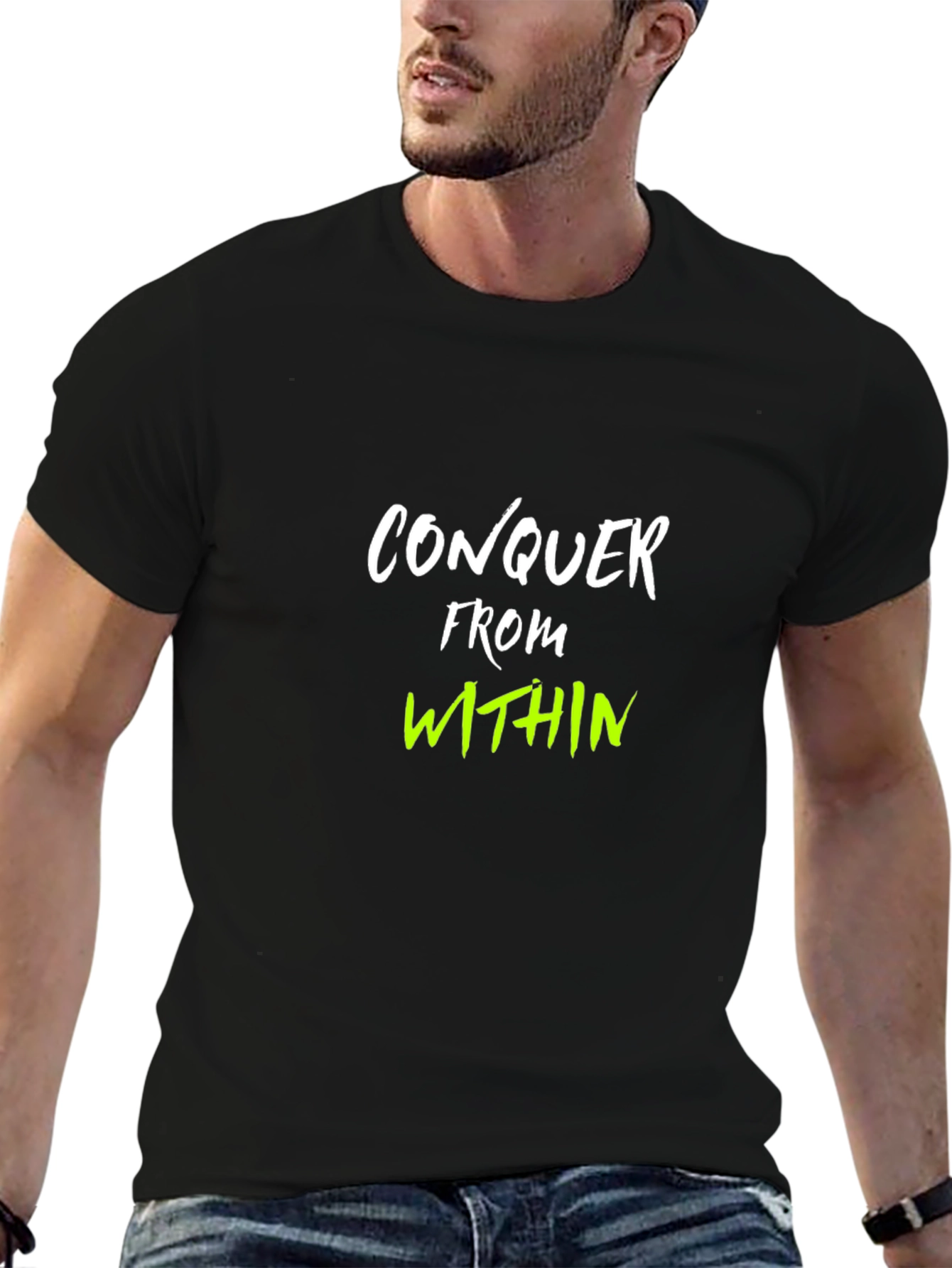 Conquer Within Black Graphic Tee