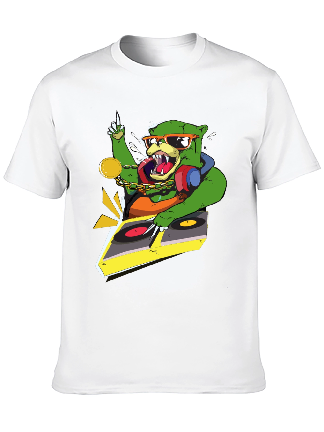 DJ Bear Graphic T-Shirt - Cool Animal Design