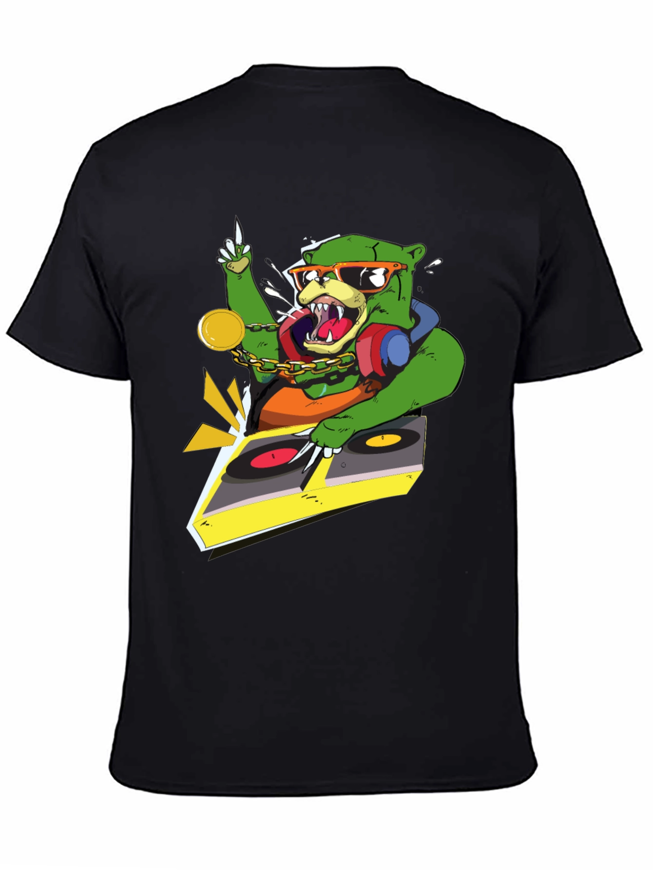 DJ Bear Graphic T-Shirt - Cool Animal Design