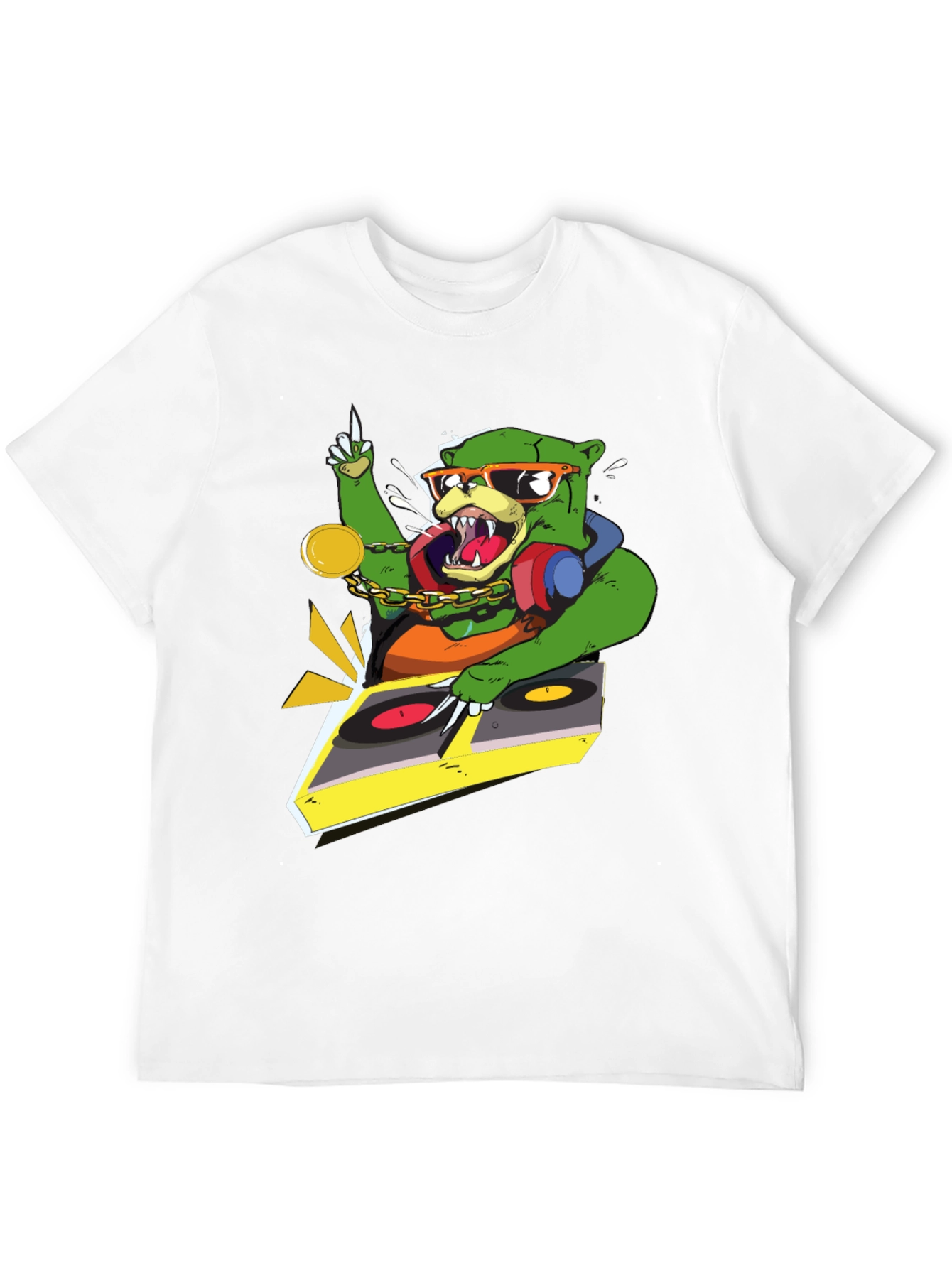 DJ Bear Graphic T-Shirt - Cool Animal Design