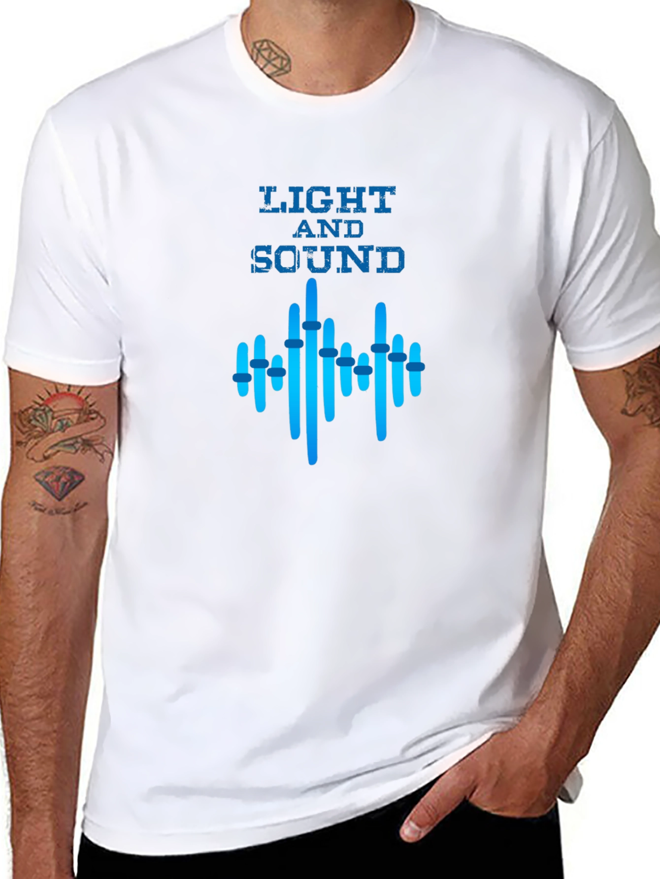 Light and Sound Graphic Black T-Shirt