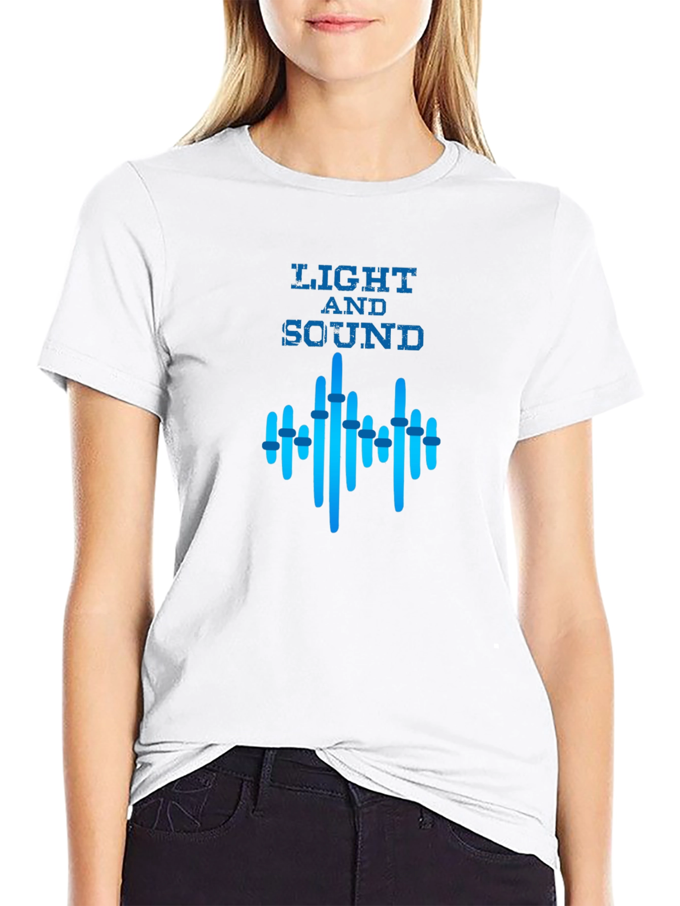Light and Sound Graphic Black T-Shirt