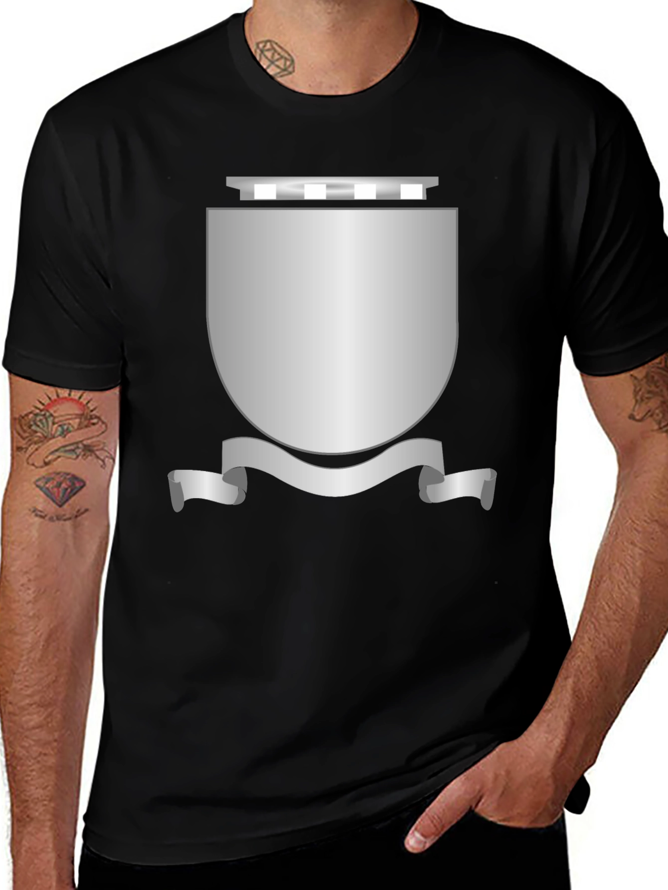 Shield Graphic Black T-Shirt - Classic Design
