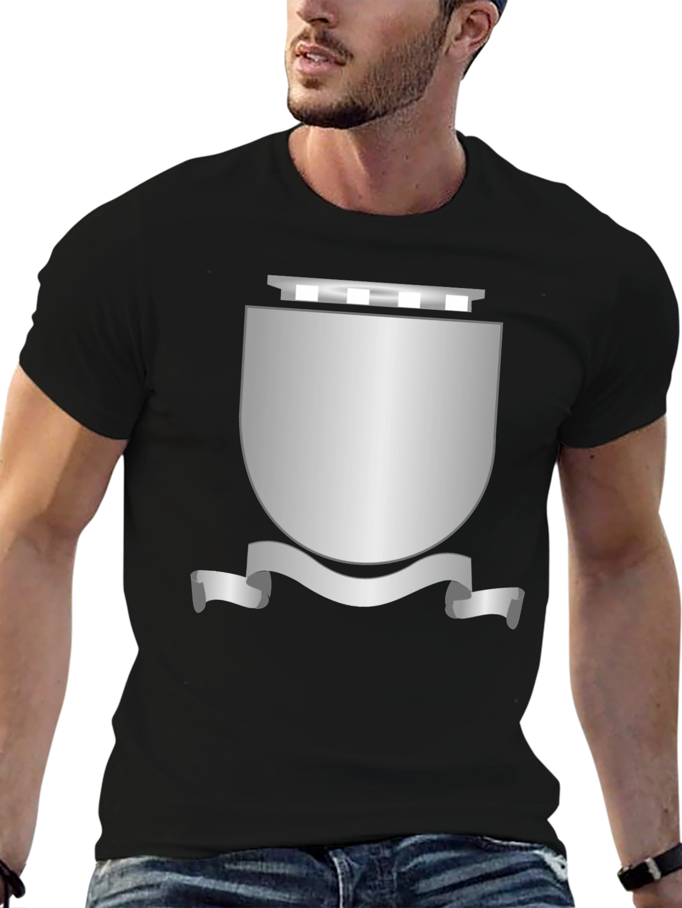 Shield Graphic Black T-Shirt - Classic Design