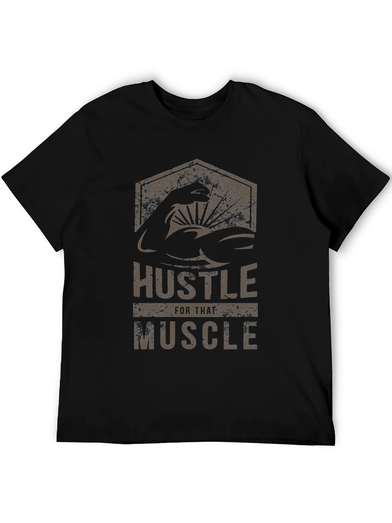 Hustle for That Muscle Graphic Print T-Shirt