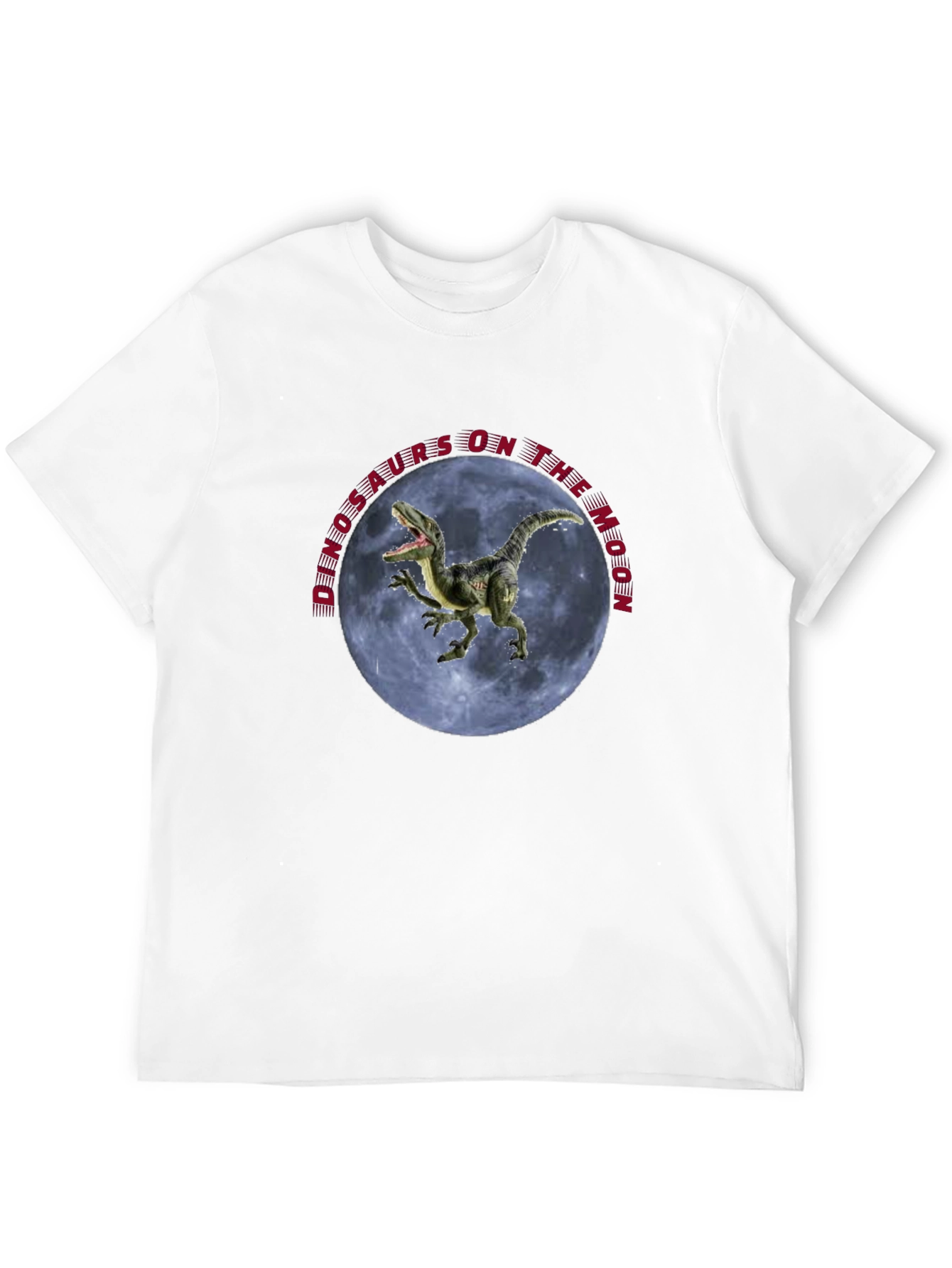 Dinosaurs on the Moon Black T-Shirt